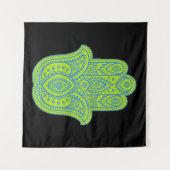 Tenture Hamsa Design Vert & Noir Fond (Devant (Horizontal))