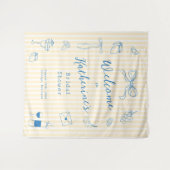 Tenture Hand Drawn Bridal Shower Backdrop Tapestry (Devant (Horizontal))