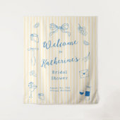 Tenture Hand Drawn Bridal Shower Backdrop Tapestry (Devant)