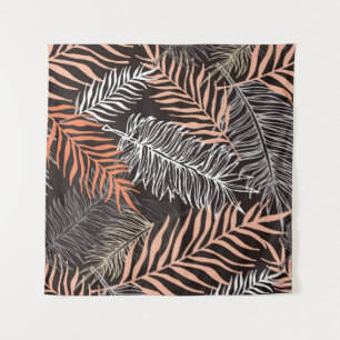 Tenture Hand drawn doodle palm leaves pattern