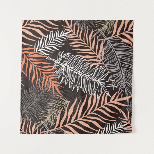 Tenture Hand drawn doodle palm leaves pattern (Devant)