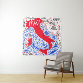 Tenture hand drawn stylized map of Italy. Travel illustrat (En situation)