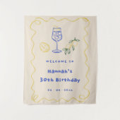 Tenture Hand Drawn Summer Adult 30th Birthday Party (Devant)