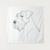 Tenture Hand Painted Schnauzer Minimalist Dog Artwork (Devant)