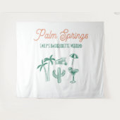 Tenture Handdrawn Palm Springs Pink Bachelorette Weekend (Devant (Horizontal))