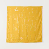 Tenture Handwritten Math Formulas and Equations Yellow (Devant (Horizontal))