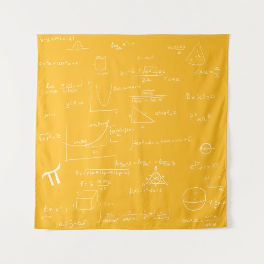 Tenture Handwritten Math Formulas and Equations Yellow (Devant)