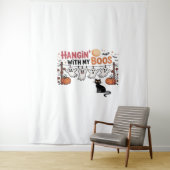 Tenture Hangin Avec Mon Fantôme Boos Tenant Chat Noir Drôl (En situation)