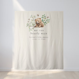 Tenture HANNAH Vintage Bearly Wait Baby shower arrière