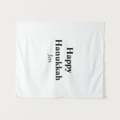 Tenture Hanoukka heureux votre nom image texte modifiable (Devant (Horizontal))