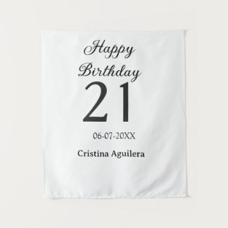 Tenture Happy 21st birthday bold letter simple name minima
