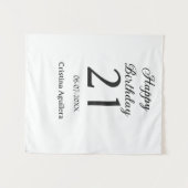 Tenture Happy 21st birthday bold letter simple name minima (Devant (Horizontal))