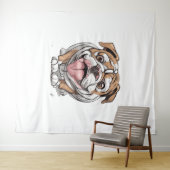 Tenture Happy Bulldog (En situation (horizontale))