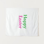 Tenture Happy easter boho vert rose enfants ajouter nom ti (Devant (Horizontal))