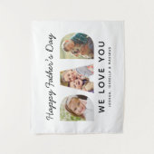 Tenture Happy Fête des pères Papa Custom Photo Collage (Devant)