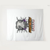 Tenture Happy Halloween déguisé Hippopotame (Devant (Horizontal))