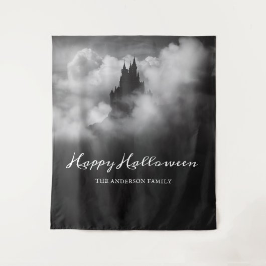 Tenture Happy Halloween Éffrayant Castle Party Contexte (Devant)
