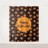 Tenture Happy Halloween Funny mignon Motif Citrouille (Devant)