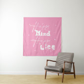 Tenture Happy Mind Happy Life belle Tapestry (En situation)