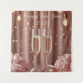 Tenture happy new year 2026 champagne sparkle banner (Devant)