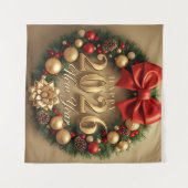 Tenture happy new year 2026 luxury wreath party backdrop (Devant (Horizontal))