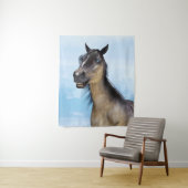 Tenture Happy Smiling Grulla Horse (En situation)