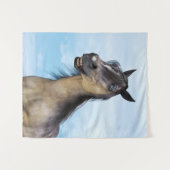 Tenture Happy Smiling Grulla Horse (Devant (Horizontal))