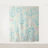 Tenture Harmonie bleu et rose doux (Devant)