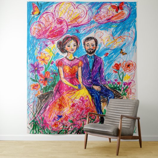 Tenture Harmonie en fleurs (En situation)