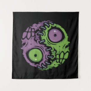 Tenture Harmonie undead : Symbole Zombie Yin Yang