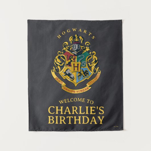 Tenture Harry Potter Hogwarts Crest Birthday (Devant)