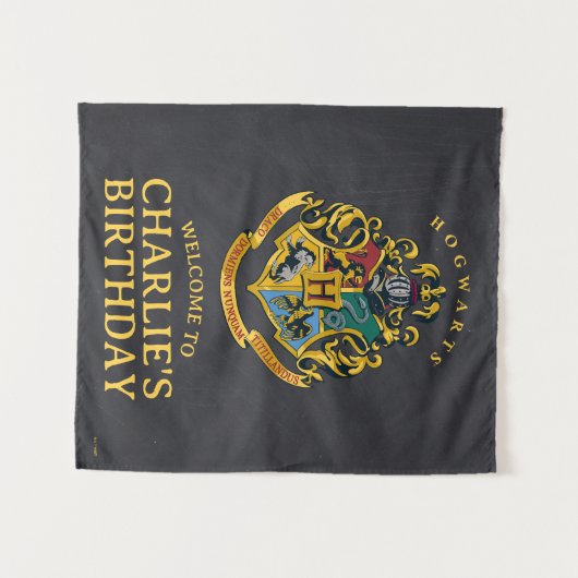 Tenture Harry Potter Hogwarts Crest Birthday (Devant (Horizontal))