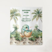 Tenture Hatching Bientôt Baby shower Fond d'écran Blue Din (Devant)