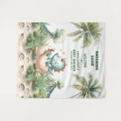 Tenture Hatching Bientôt Baby shower Party Backdrop Dinosa (Devant (Horizontal))