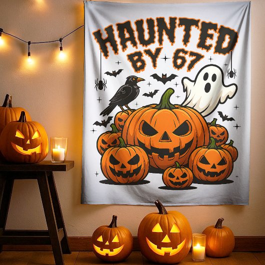 Tenture Haunted by 67 Funny Ghost And Pumpkin Halloween