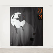 Tenture Haunted Castle Pleine lune Halloween Fond photo (Devant)