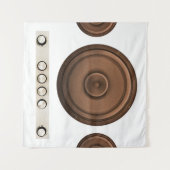 Tenture Haut-parleurs rétro : brun, blanc isolé. (Devant (Horizontal))