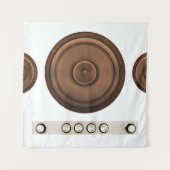Tenture Haut-parleurs rétro : brun, blanc isolé. (Devant)