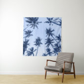 Tenture Hauts palmiers, ciel bleu clair. (En situation)