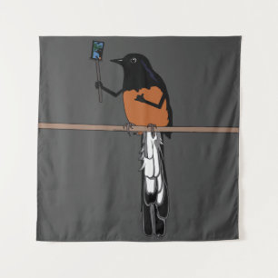 Tenture Hawaiian Shama Bird Selfie