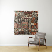 Tenture Hawaiian style tapa tribal fabric abstract patchwo (En situation (horizontale))
