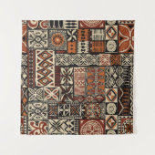 Tenture Hawaiian style tapa tribal fabric abstract patchwo (Devant)
