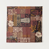 Tenture Hawaiian style tribal motif fabric patchwork abstr (Devant (Horizontal))