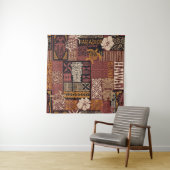 Tenture Hawaiian style tribal motif fabric patchwork abstr (En situation)