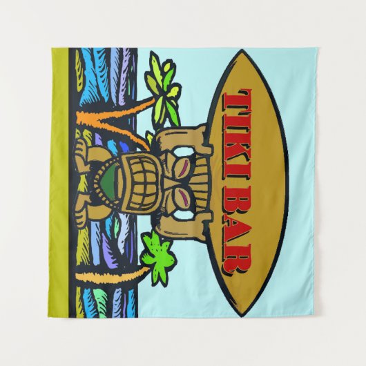 Tenture Hawaiian Tiki Bar, ajouter du texte, (Devant (Horizontal))