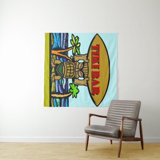 Tenture Hawaiian Tiki Bar, ajouter du texte, (En situation (horizontale))