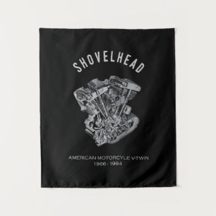 Tenture HD Motorcycle Vtwin Shovelhead Engine Drawing Bike