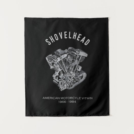 Tenture HD Motorcycle Vtwin Shovelhead Engine Drawing Bike (Devant)