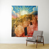 Tenture He is Risen - Garden Tomb Jerusalem (En situation)