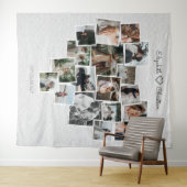 Tenture Heart Shape Photo Collage Lovely Wedding Backdrop (En situation (horizontale))